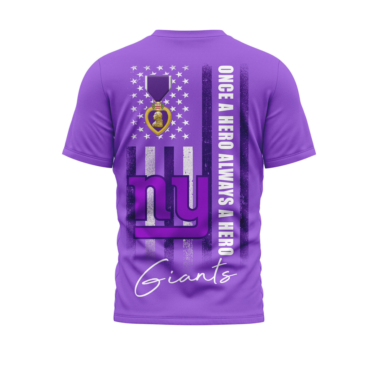 New York Giants | Premium NFL Premium National Purple Heart Day 3D Shirt HI