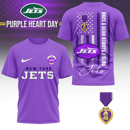 New York Jets | Premium NFL Premium National Purple Heart Day 3D Shirt HI