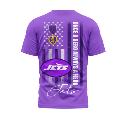 New York Jets | Premium NFL Premium National Purple Heart Day 3D Shirt HI