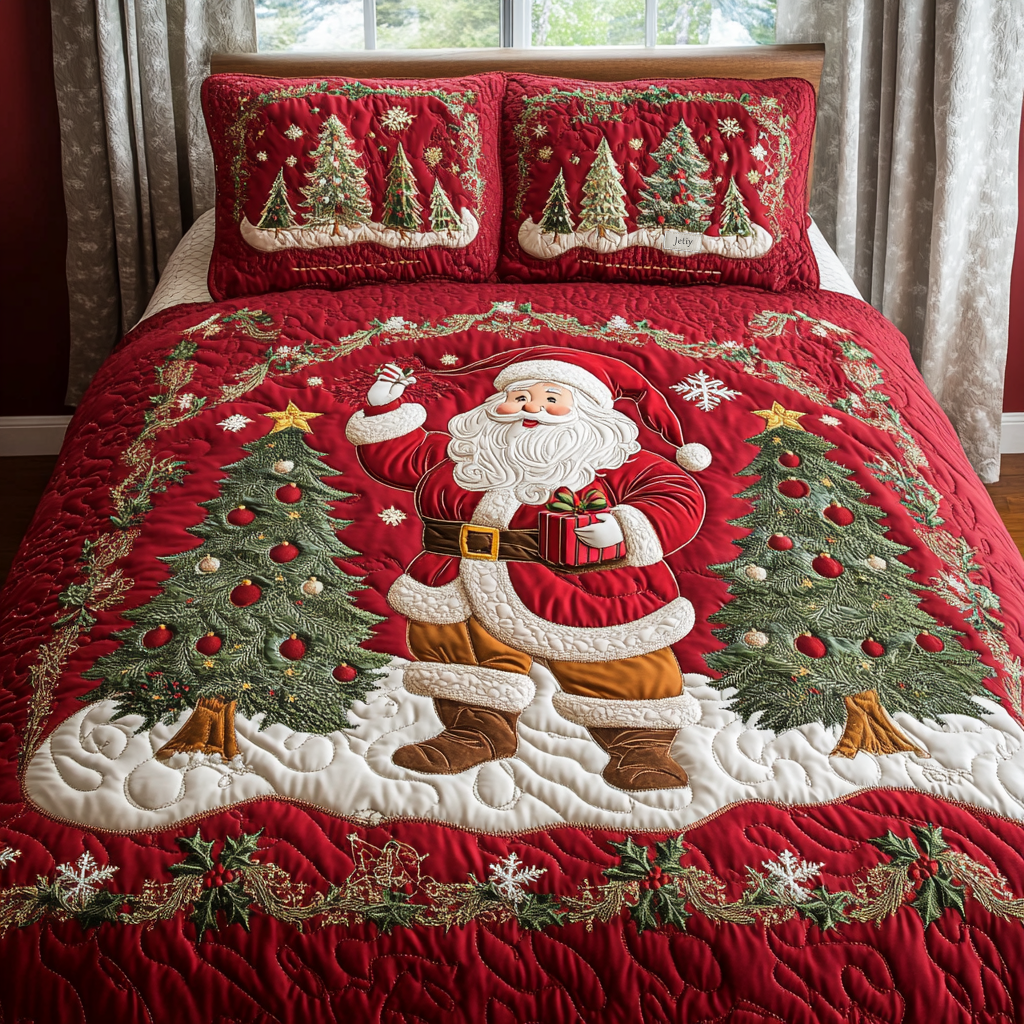 North Pole Celebration Quilted Bedding Set NCU0DV1725