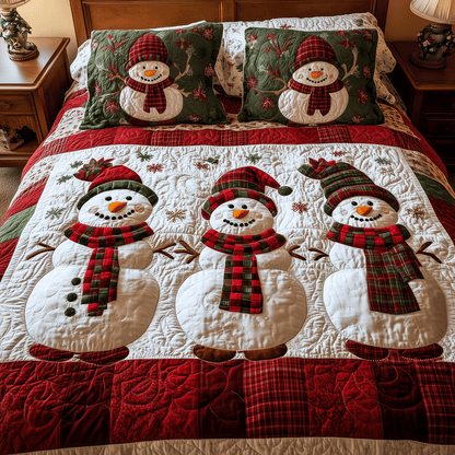 Snowman Wonderland 3-Piece Quilted Bedding Set NCU0TH2129