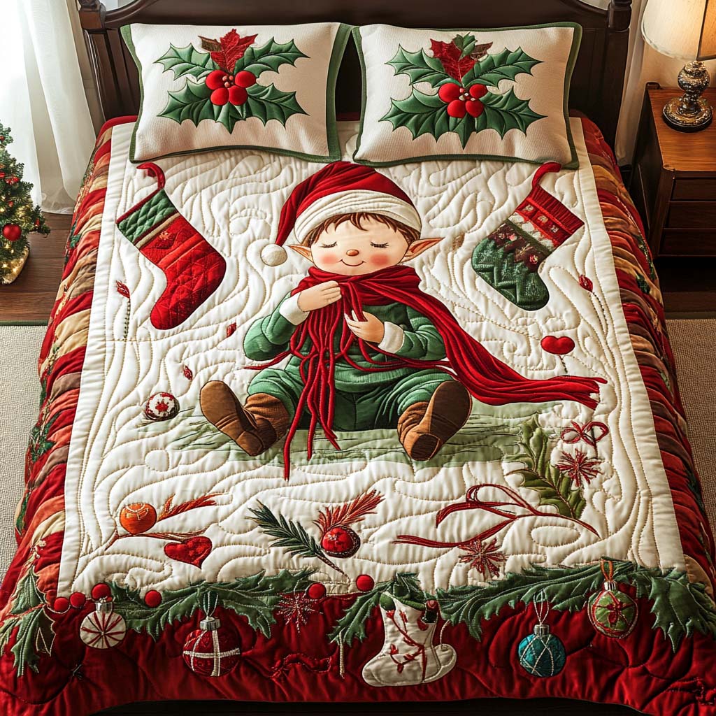 Winter Charm 3-Piece Quilted Bedding Set NCU0NT2106