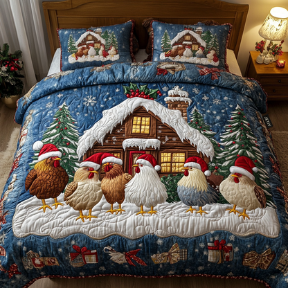 Winter Gathering 3-Piece Quilted Bedding Set NCU0NT2098