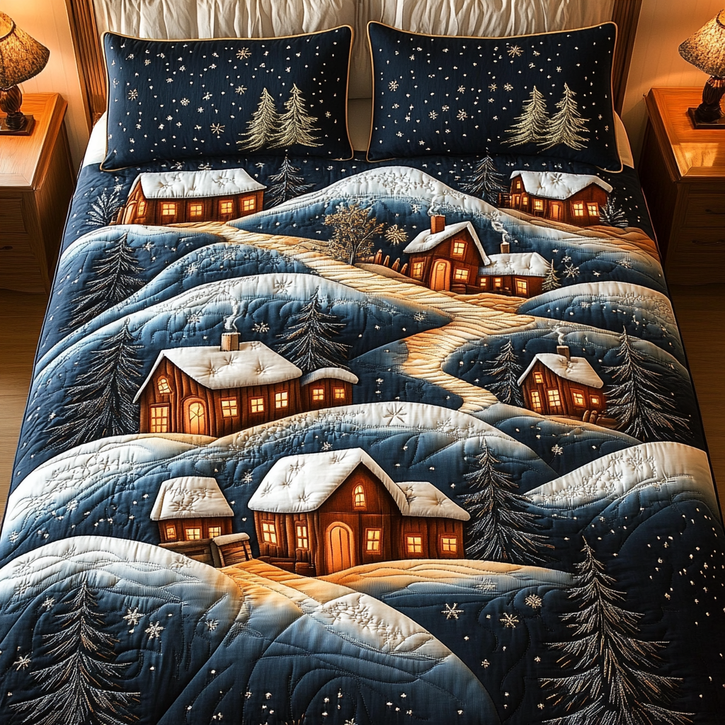 Winter Wonderland 3-Piece Quilted Bedding Set NCU0VH401