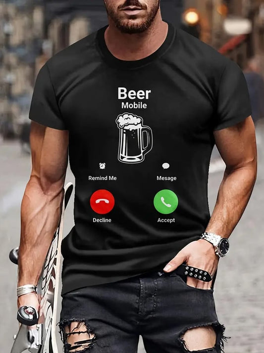 Men's Oktoberfest Beer Printed 100% Cotton Short Sleeve T-Shirt