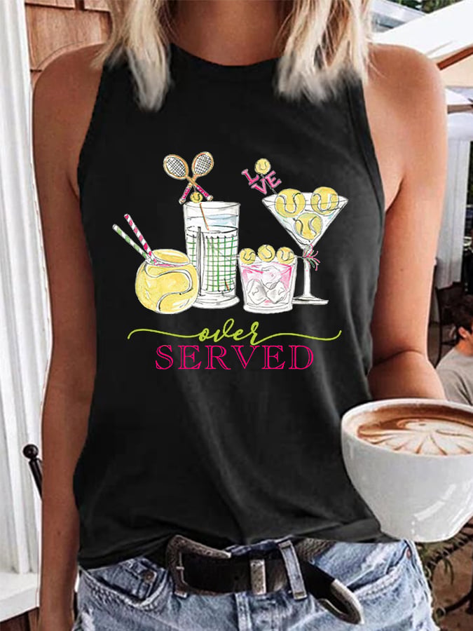 Women's Funny Tennis Tennis Drinks  Tennis Lover Casual Vest