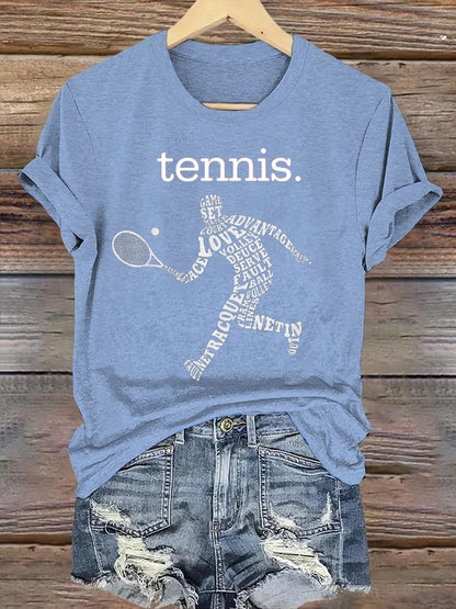 Women's Tennis Print Casual T-Shirt