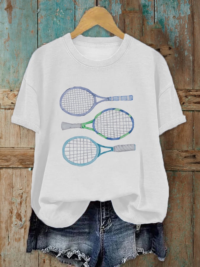 Women's Tennis Lover Printed T-Shirt