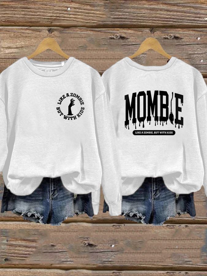 Women's Mombie Funny Mom Halloween Sweatshirt