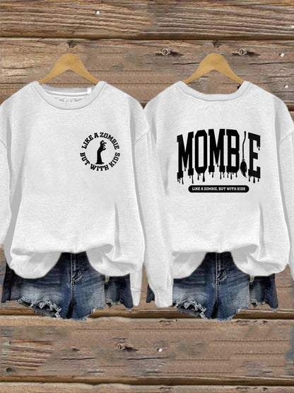 Women's Mombie Funny Mom Halloween Sweatshirt