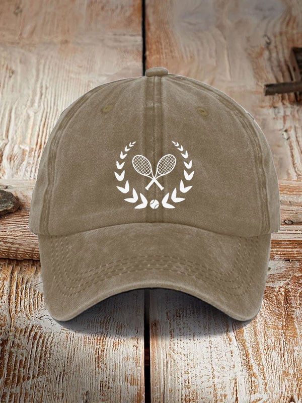 tennis print hat