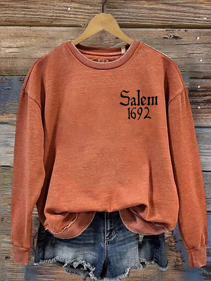 Women's Salem 1692 Print Round Neck Long Sleeve Sweatshirt