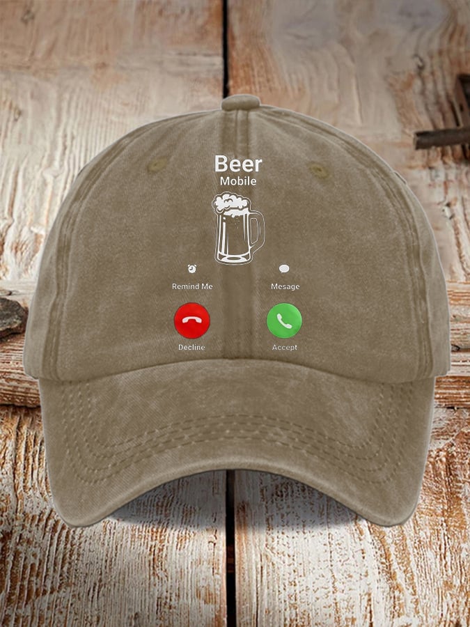 Unisex Oktoberfest Beer Print Printed Washed Distressed Hat