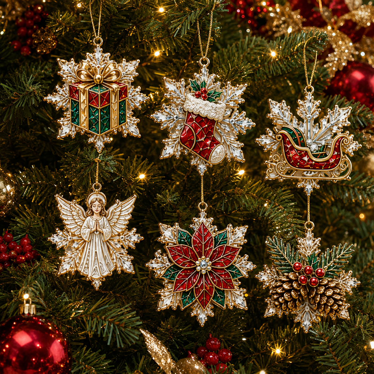 ✨24-Day Christmas Countdown Advent Calendar –Christmas Snowflake Ornament