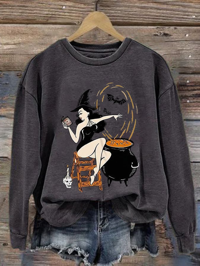 Women's Pharmacy Witch Print Sweatshirt