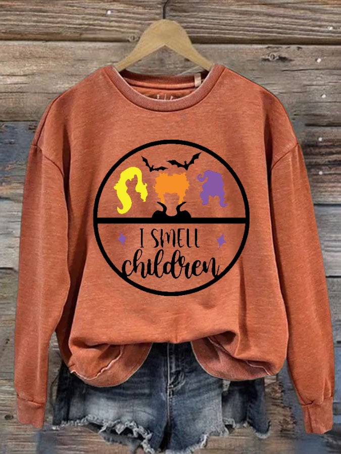 Women's Witch I Smell Children Print Sweatshirt