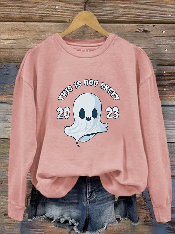 Women's "This is boo sheet 2023" printed casual sweatshirt