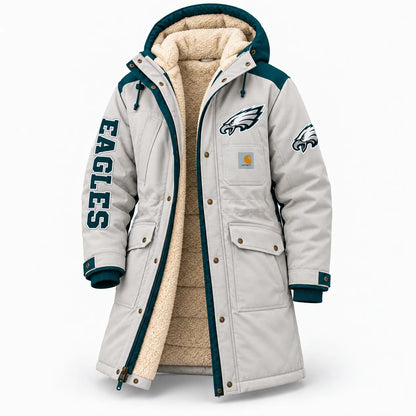 PHILADELPHIA EAGLES UNISEX SHERPA-LINED LONG WINTER PARKA JACKET