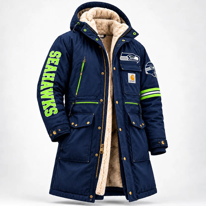 UNISEX SEATTLE SEAHAWKS SHERPA LINED WINTER PARKA JACKET