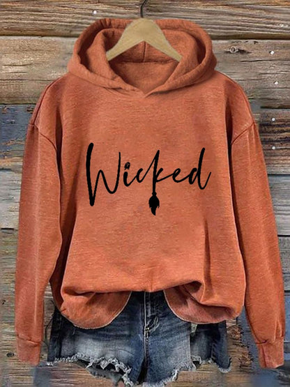 Women's Halloween Witch Wicked Printing Casual Hoodie