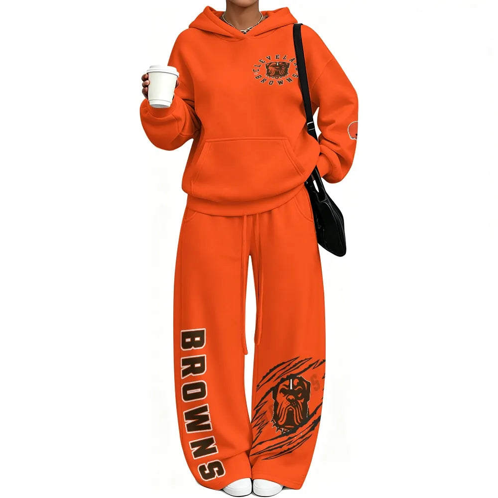 Cleveland Browns Vintage Plush Hoodie set | NFL