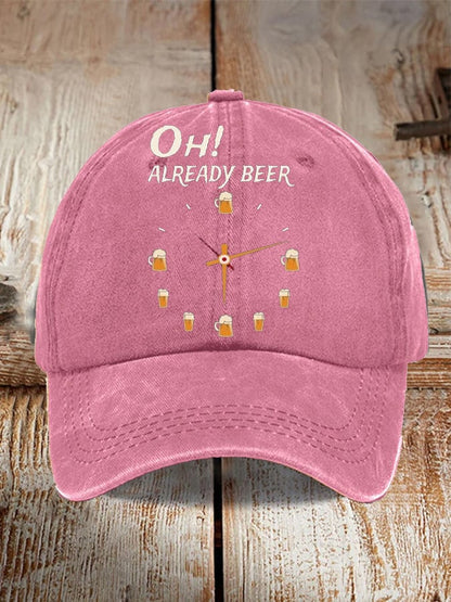 Unisex Oktoberfest Beer Print Printed Washed Distressed Hat