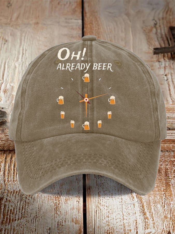 Unisex Oktoberfest Beer Print Printed Washed Distressed Hat