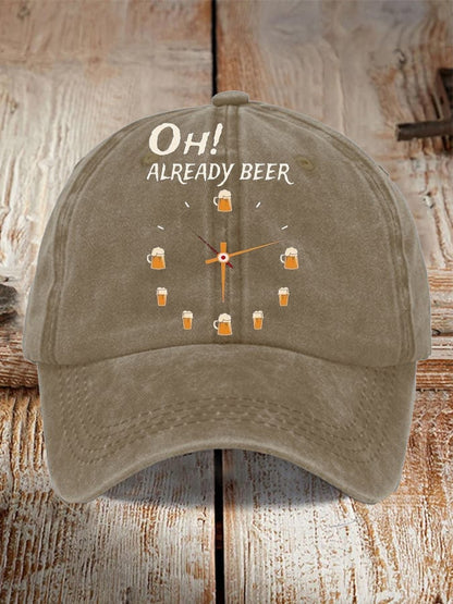 Unisex Oktoberfest Beer Print Printed Washed Distressed Hat