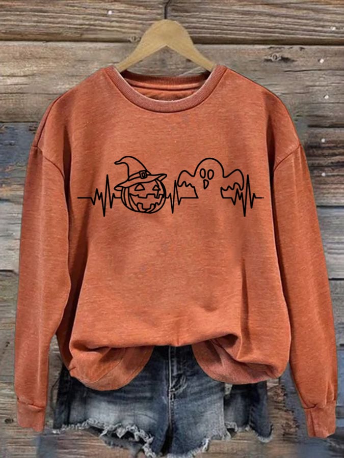 Women'S Halloween Crew Neck Sweatshirt