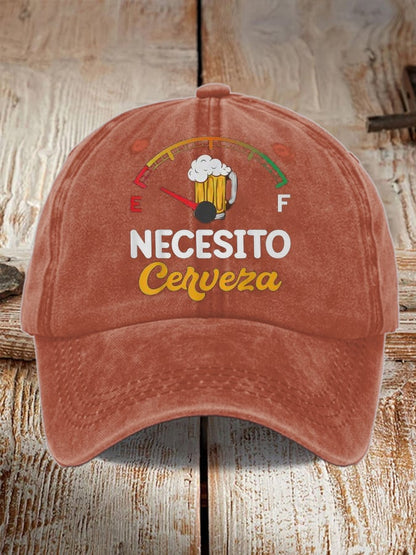 Unisex Oktoberfest Beer Print Printed Washed Distressed Hat