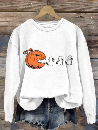 Women's Halloween Print Long Sleeve Sweatshirt