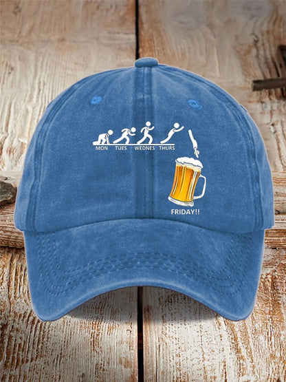 Unisex Oktoberfest Beer Print Printed Washed Distressed Hat