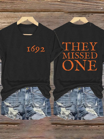 Women's 1692 They Missed One Print Casual T-Shirt