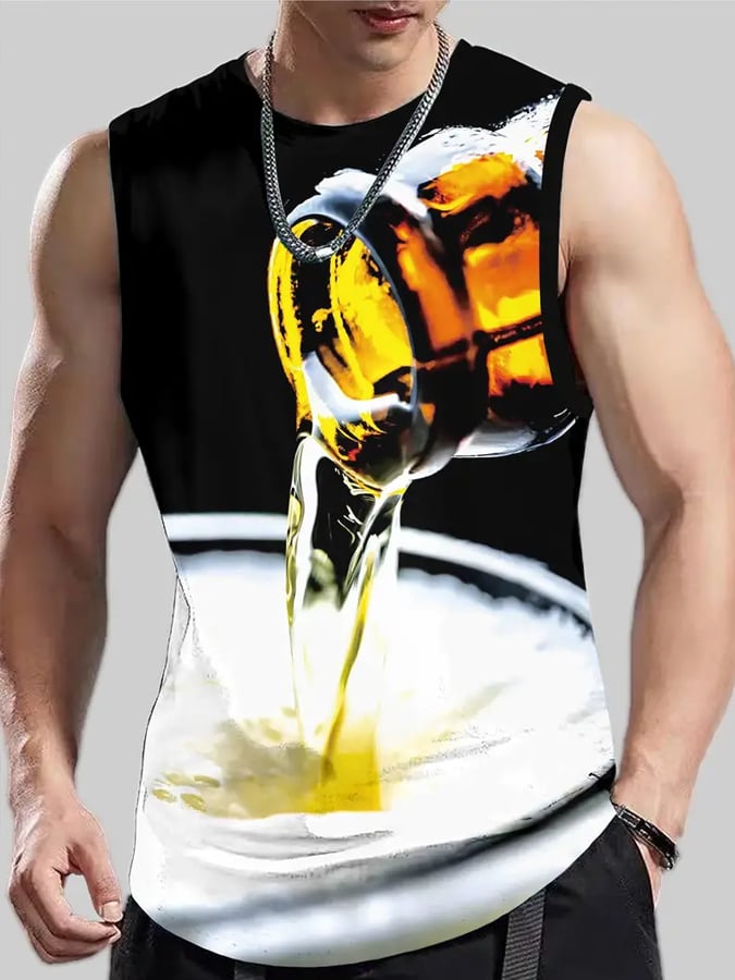 Men's American Flag Independence Day Printed Casual Tank Top