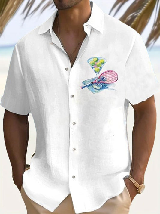 Men's Funny Tennis Tennis Lover  Print Casual Short Sleeve Shirt