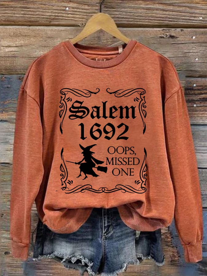 Women's Salem1692 Oops Missed One Halloween Casual Sweatshirt