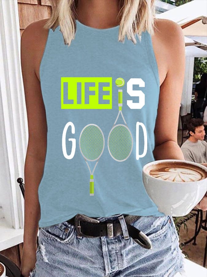 Women's Tennis Funny Print Casual Vest