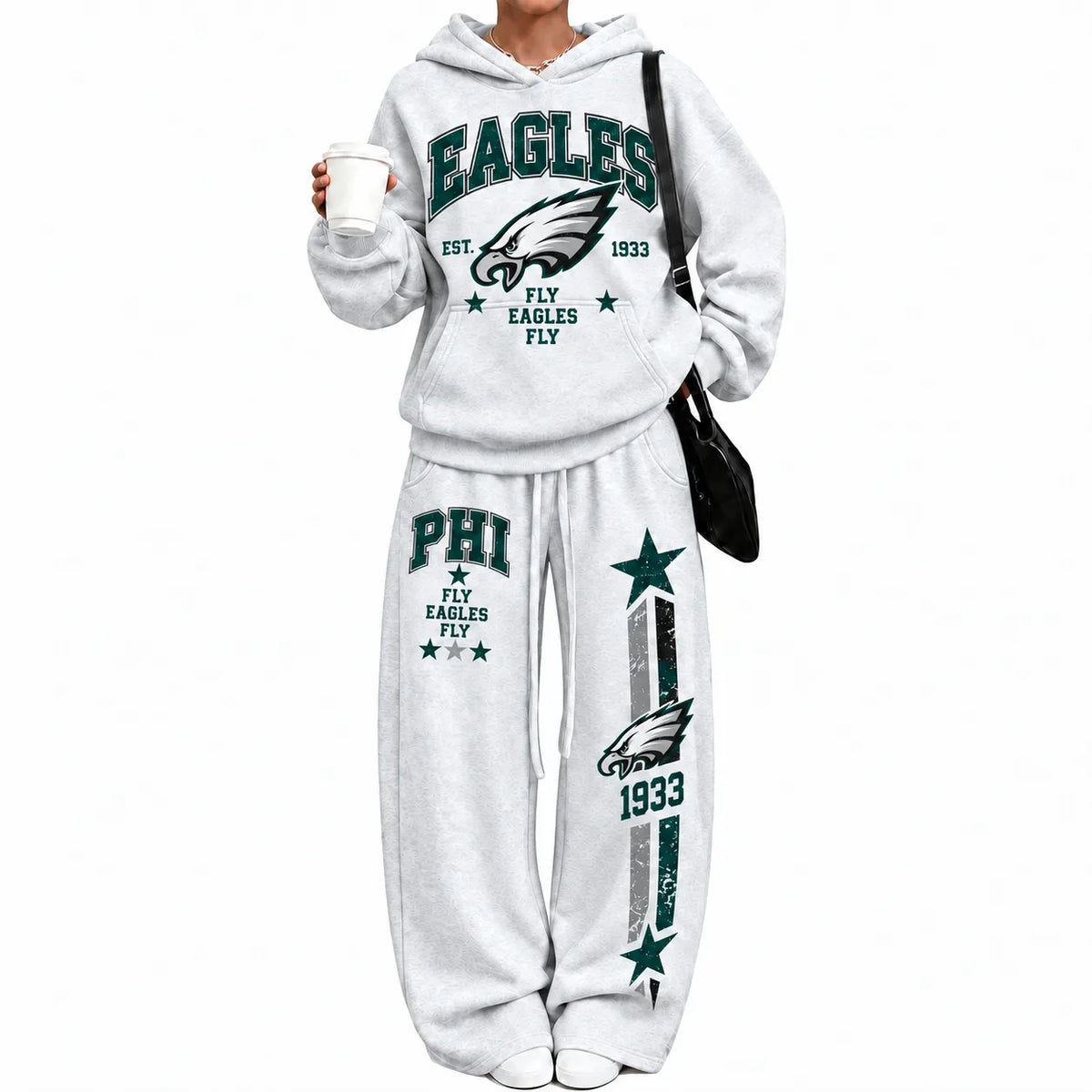 Philadelphia Eagles-Vintage Plush Hoodie set