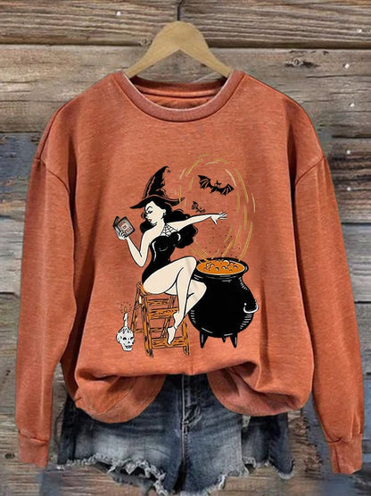 Women's Pharmacy Witch Print Sweatshirt