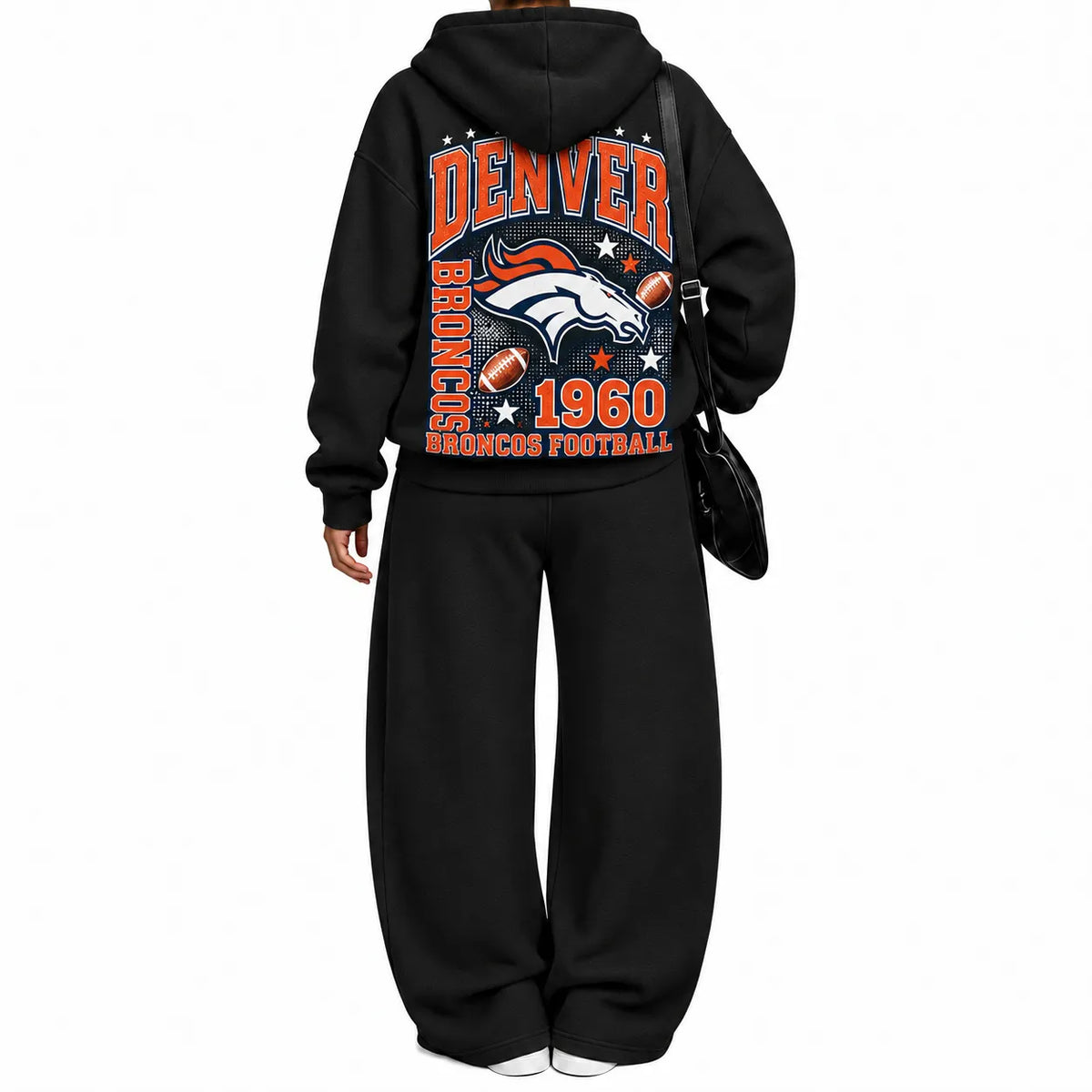 Denver Broncos-Vintage Plush Hoodie set