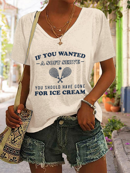 Women's TENNIS Printed Casual T-shirt