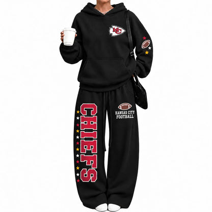 Kansas City Chiefs-Vintage Plush Hoodie set