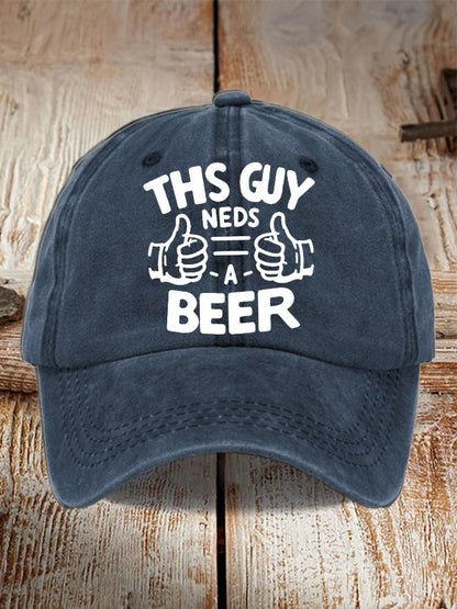 Unisex Oktoberfest Beer Print Printed Washed Distressed Hat
