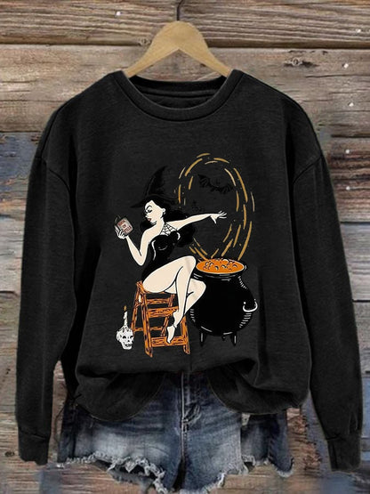 Women's Pharmacy Witch Print Sweatshirt