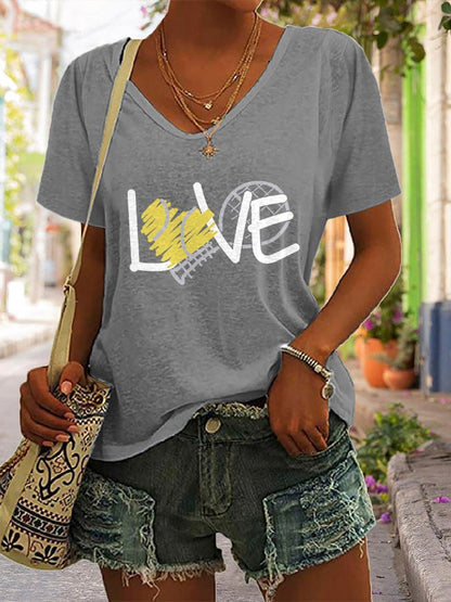 Women's TENNIS Love  Printed Casual T-shirt