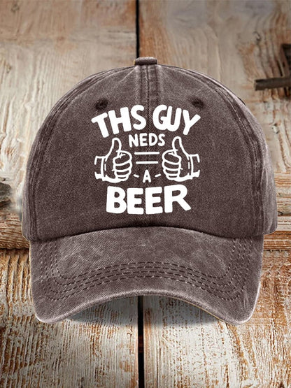 Unisex Oktoberfest Beer Print Printed Washed Distressed Hat