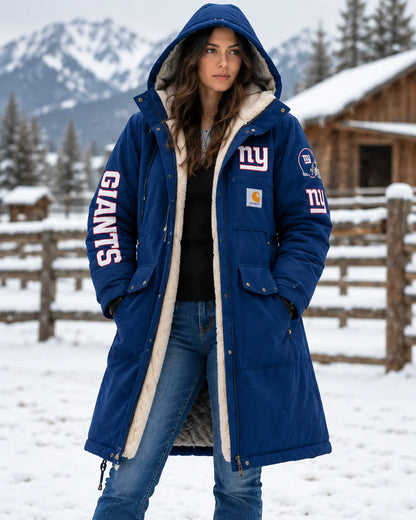 NEW YORK GIANTS UNISEX SHERPA-LINED LONG WINTER PARKA JACKET
