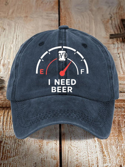 Unisex Oktoberfest Beer Print Printed Washed Distressed Hat