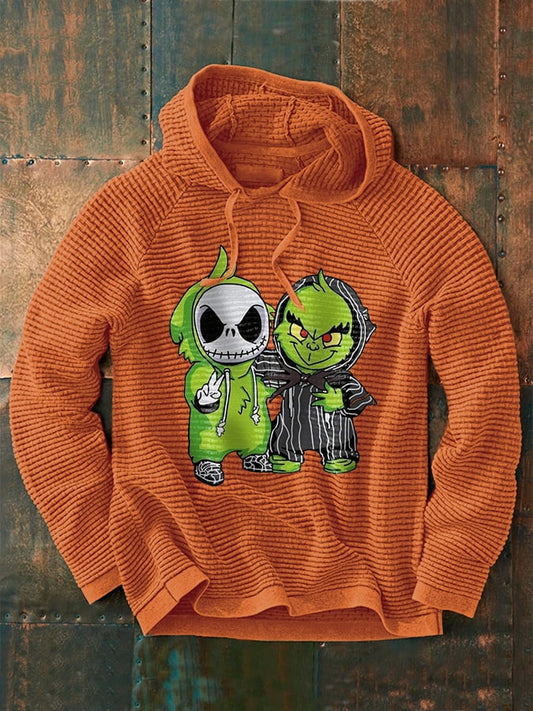 Men's Spooky Pet Print Waffle Hoodie