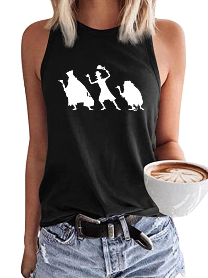 Women's Ghosts Silhouette Print Tank Top